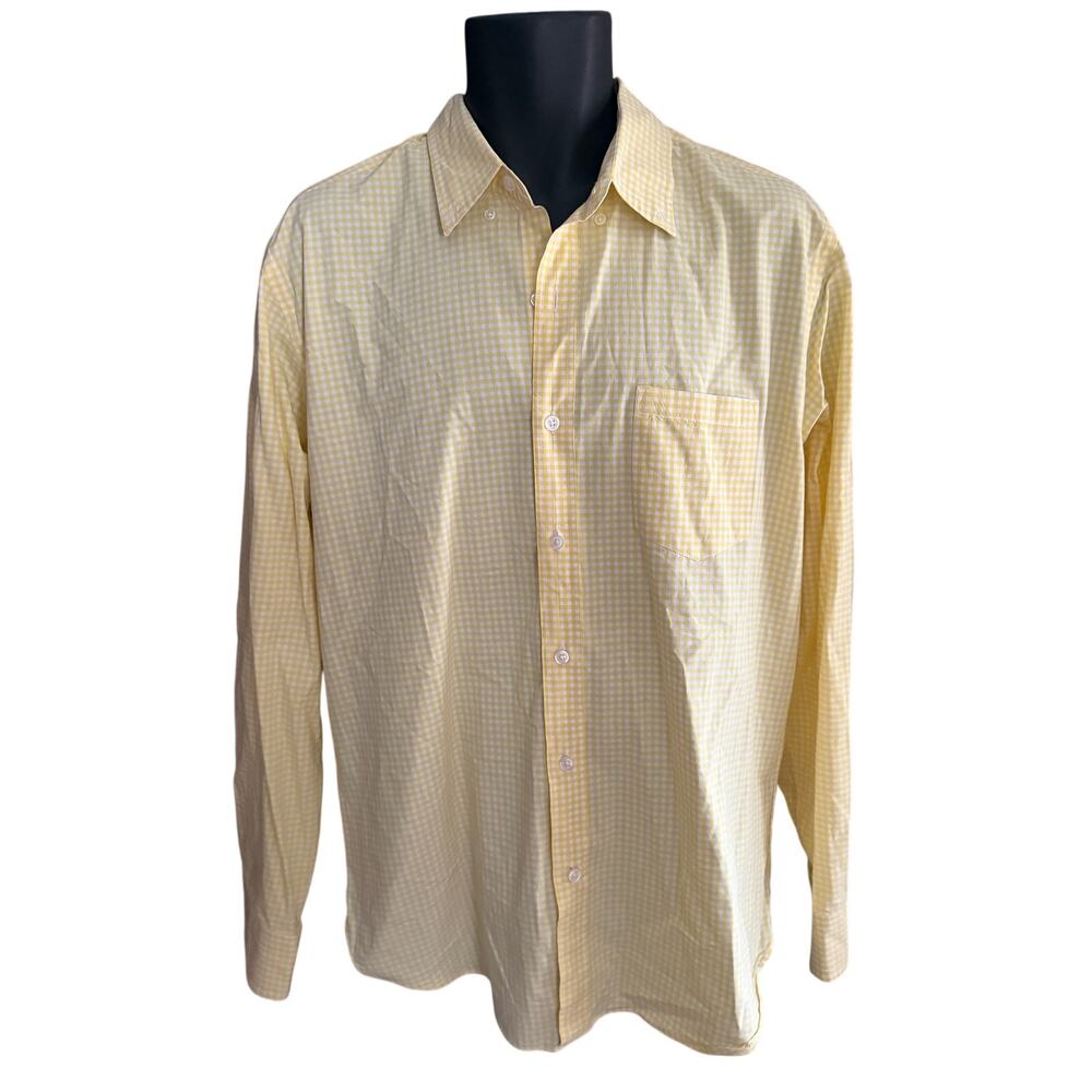 J.Crew Men's Cotton Button Up Yellow Gingham Size L